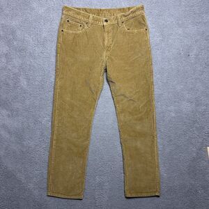 Levis Mens 33x30 Brown Tan Corduroy Straight Leg Pants Preppy Retro Y2K Classic